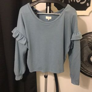 Lucky brand ruffle sleeve sweatshirt
